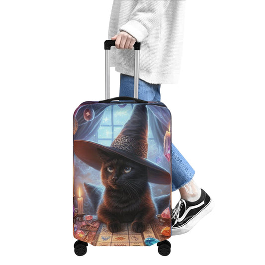 Polyester Suitcase Cover With A Fantasy Witchy Cat Design