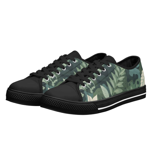 Womens Lightweight Low Top Shoes With a Floral Green Camo Print