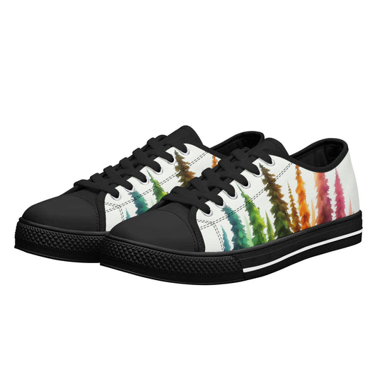 Womens Lightweight Low Top Shoes With A Colorful Trees Design