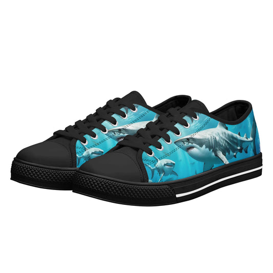 Womens Lightweight Low Top Shoes with a Shark Design